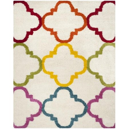 Safavieh Kids Shag Power Loomed Rectangle Rug- Ivory - Multi- 8 x 10 ft. SGK563A-8
